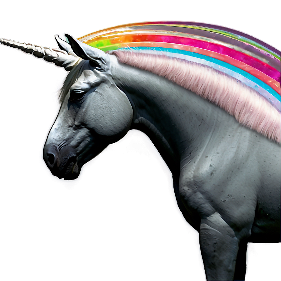 Unicorn With Rainbow Png Ciy PNG Image