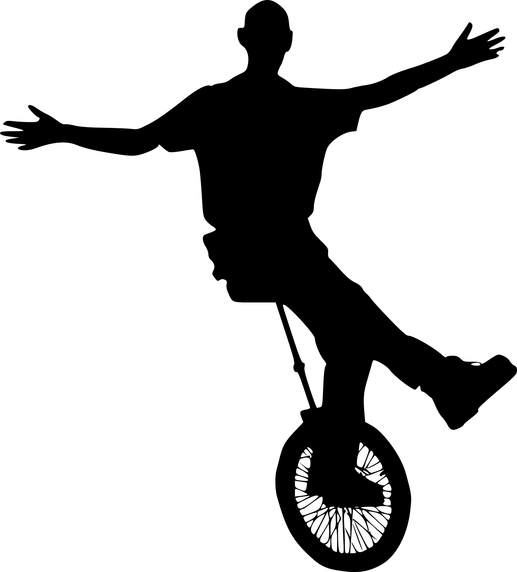 Unicyclist Silhouette Balance Performance PNG Image