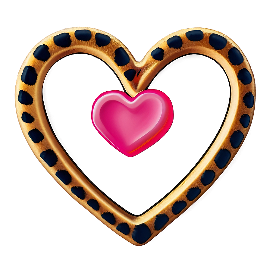 Unique Leopard Heart Motif Png Rqn PNG Image