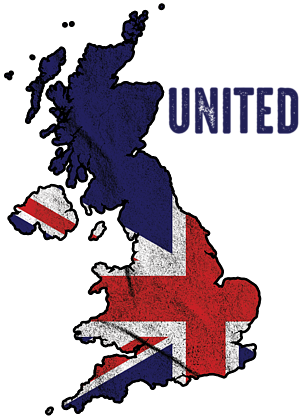 United Kingdom Map Flag Overlay PNG Image