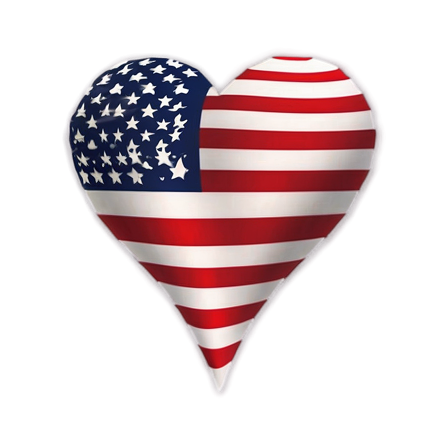 United States Flag In Heart Shape Png Neg13 PNG Image