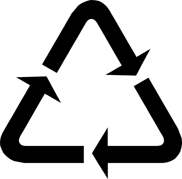 Universal Recycling Symbol Black PNG Image