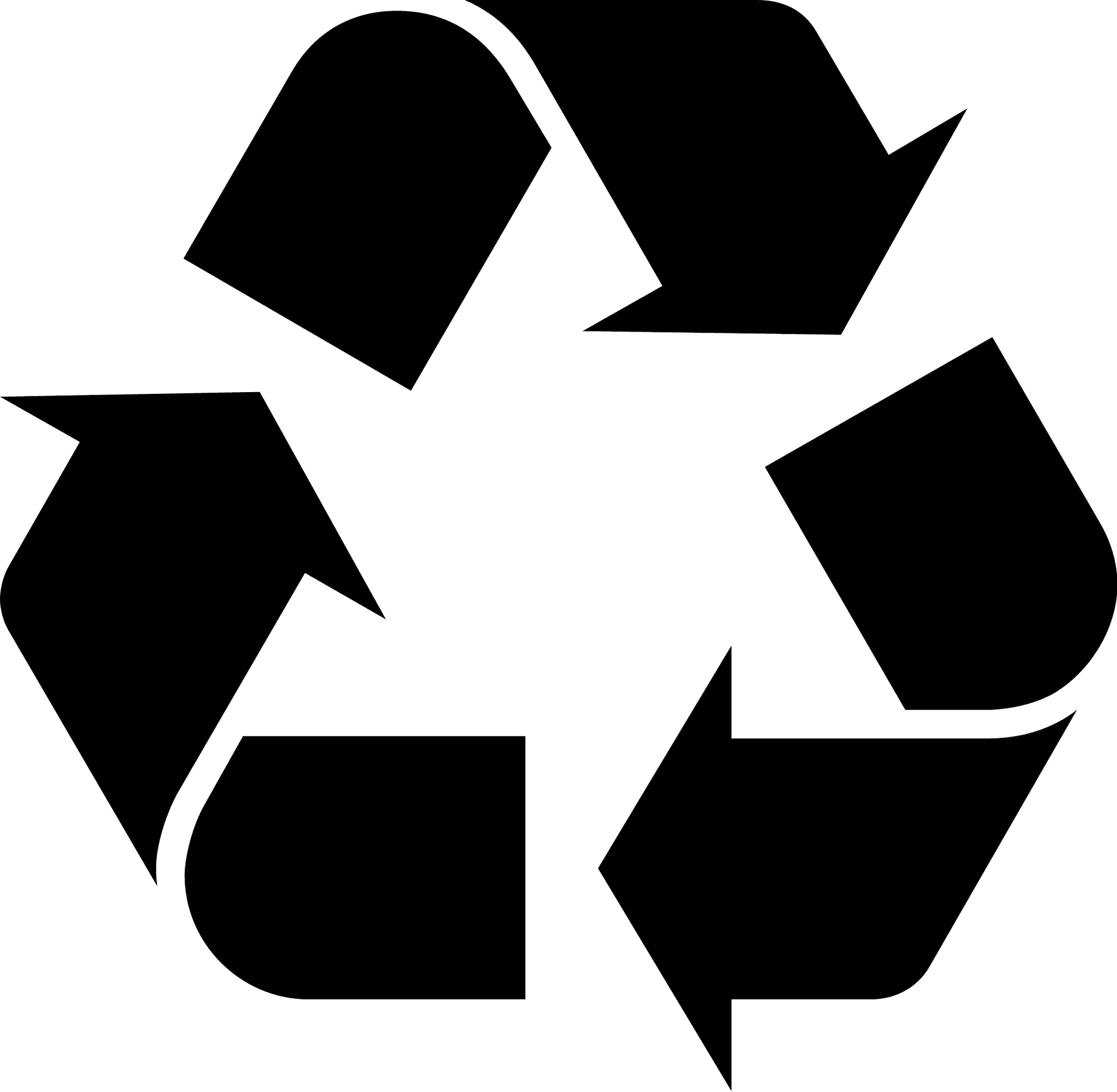 Universal Recycling Symbol Black PNG Image