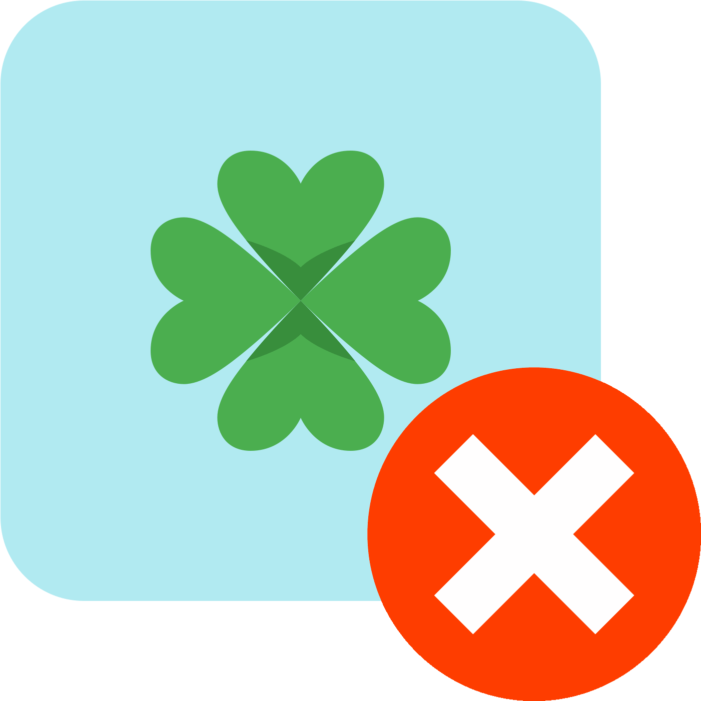 Unlucky Clover Icon Rejected PNG Image