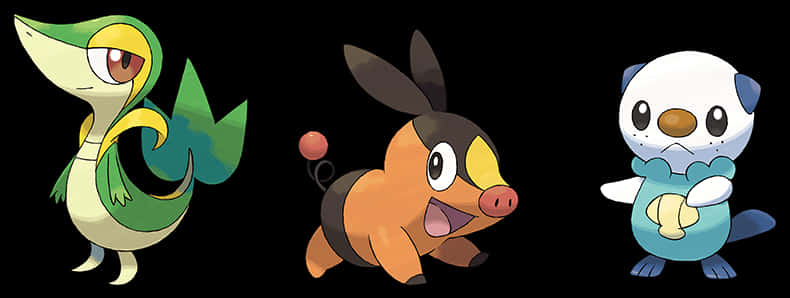 Unova Starter Pokemon PNG Image