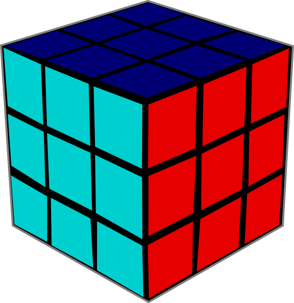 Unsolved Rubik Cube Illustration.png PNG Image