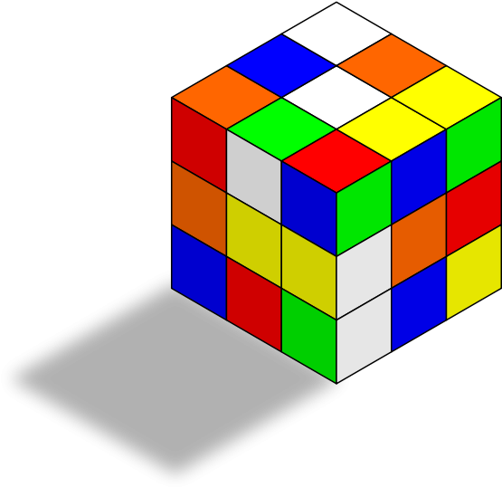 Unsolved Rubik Cube Illustration.png PNG Image