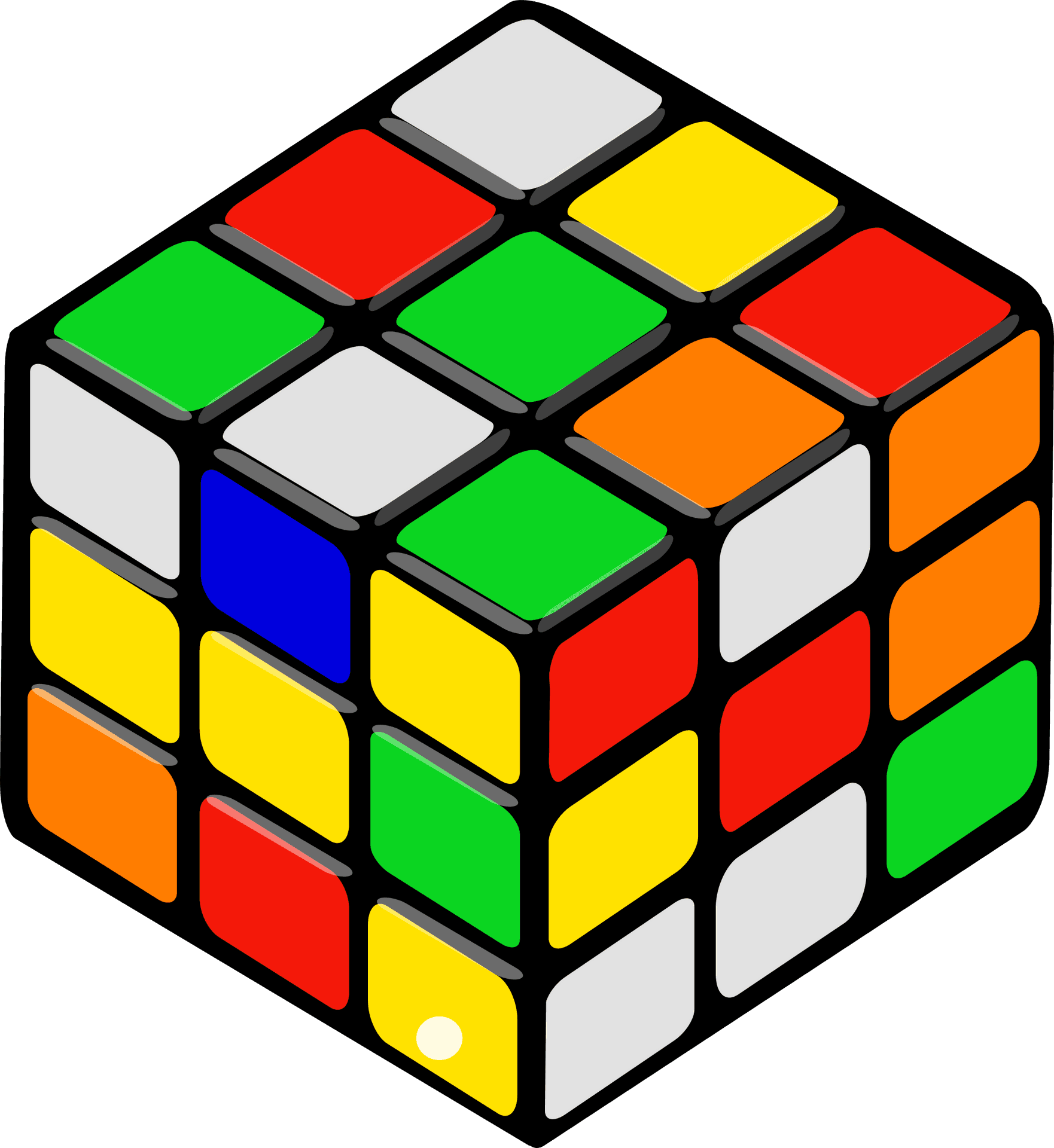 Unsolved Rubiks Cube Illustration.png PNG Image