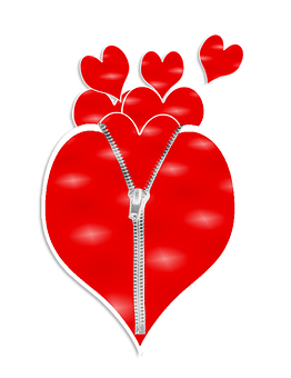 Unzipped Heart Love Concept PNG Image