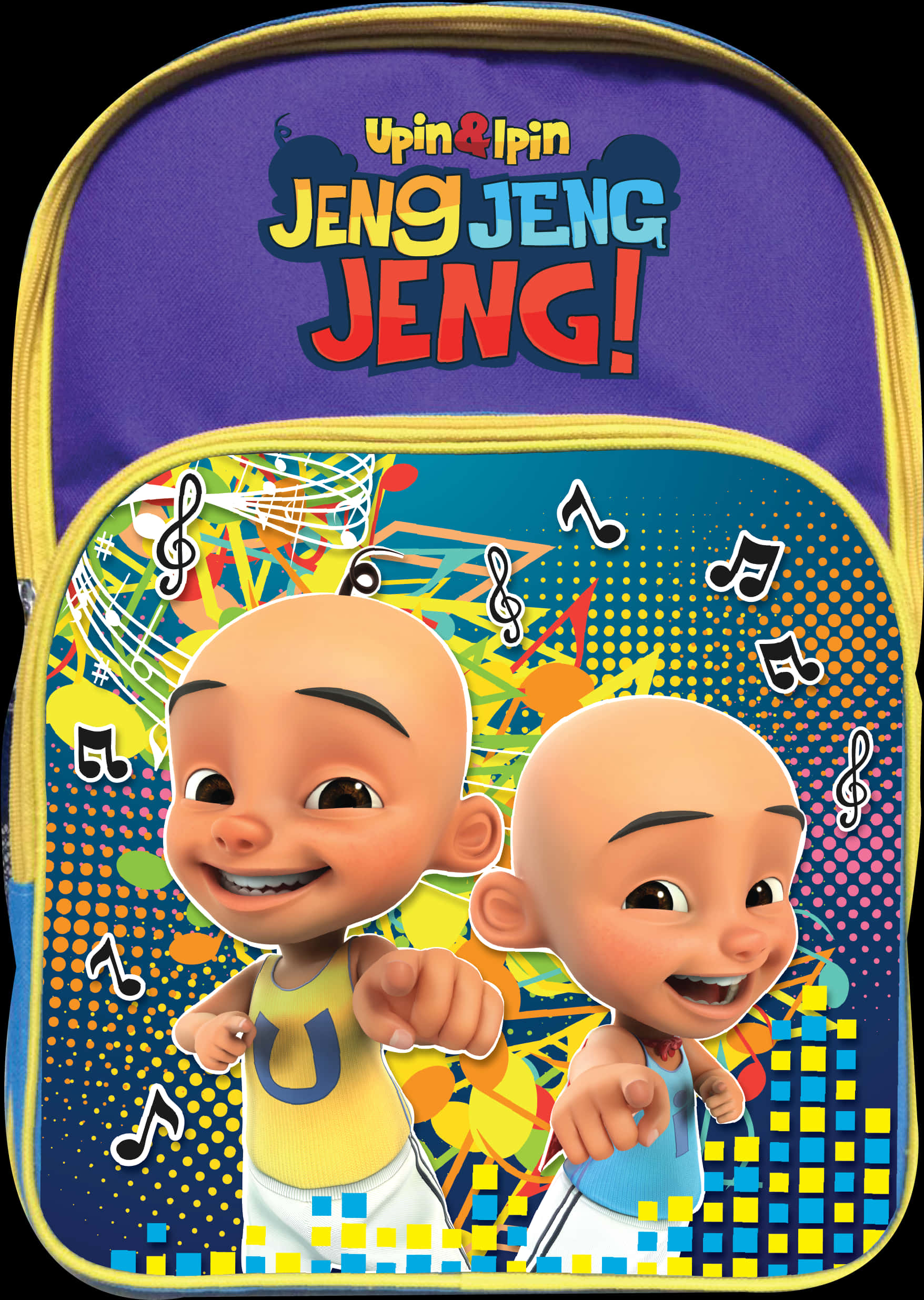 Upin Ipin Musical Backpack PNG Image