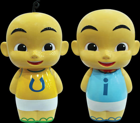 Upinand Ipin Character Statues PNG Image