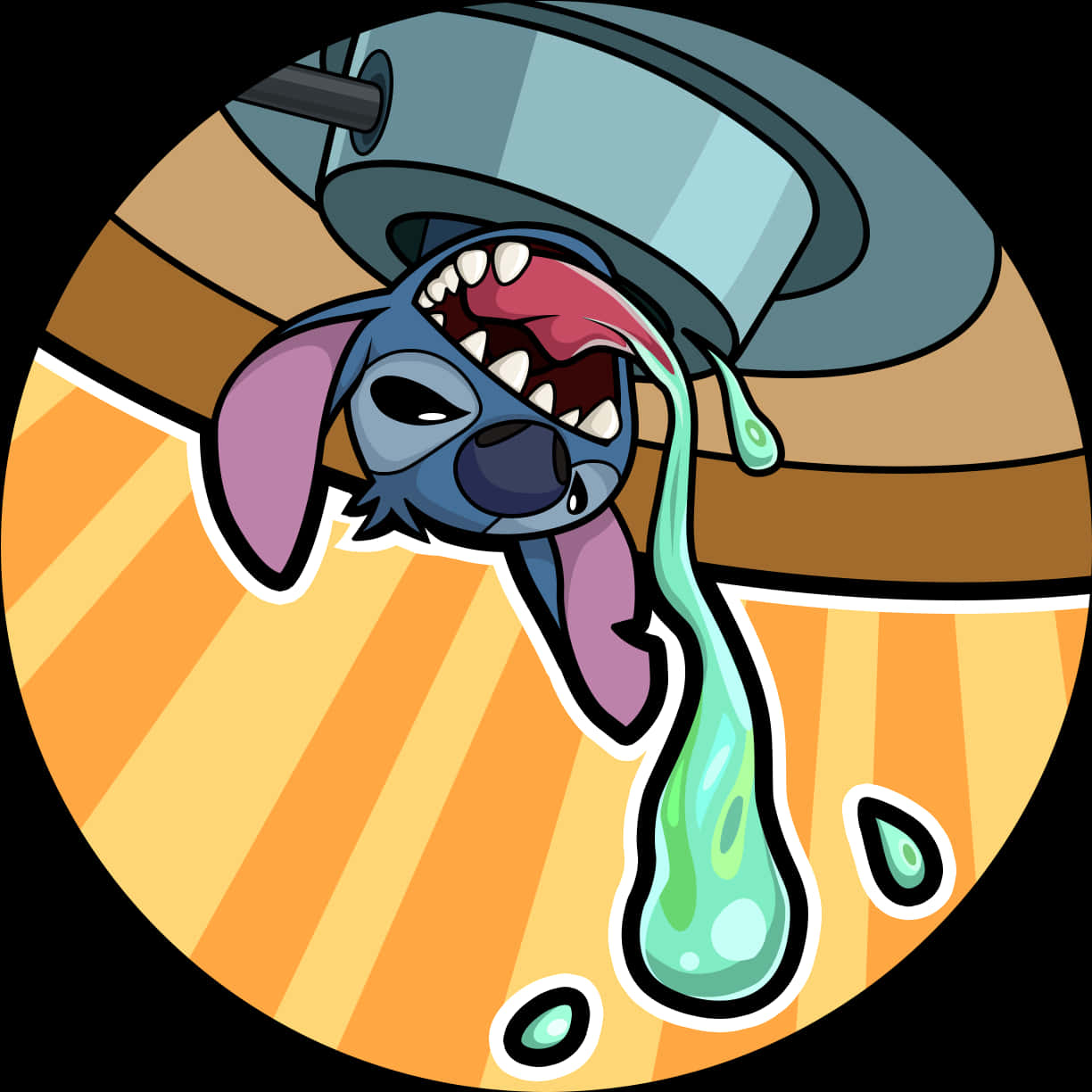 Upside Down Stitch Cartoon PNG Image