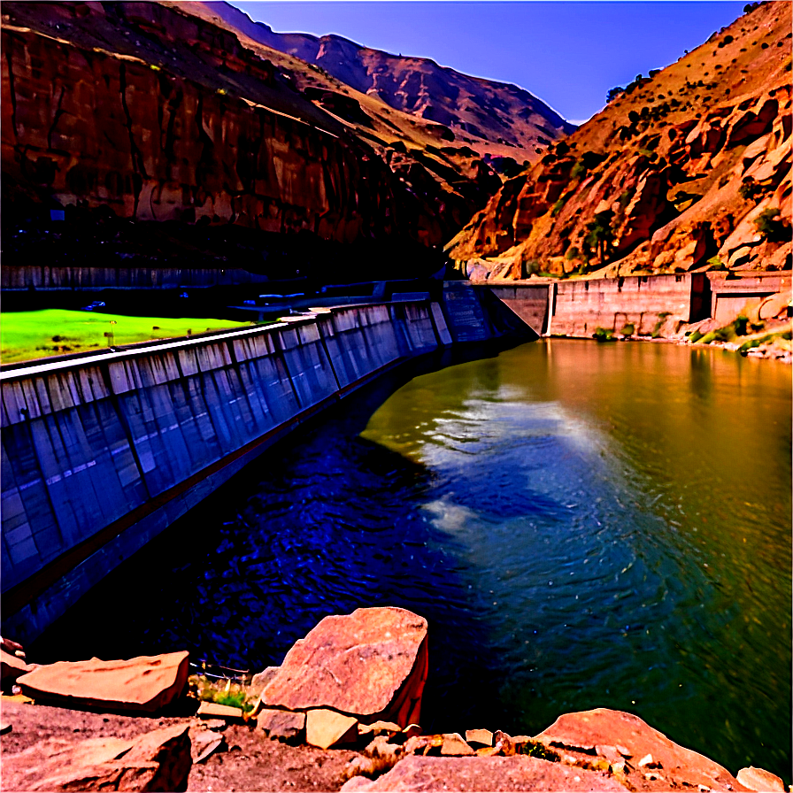 Upstream View Of Canyon Dam Png 06292024 PNG Image