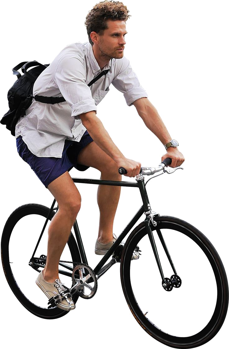 Urban Commuter Cycling PNG Image