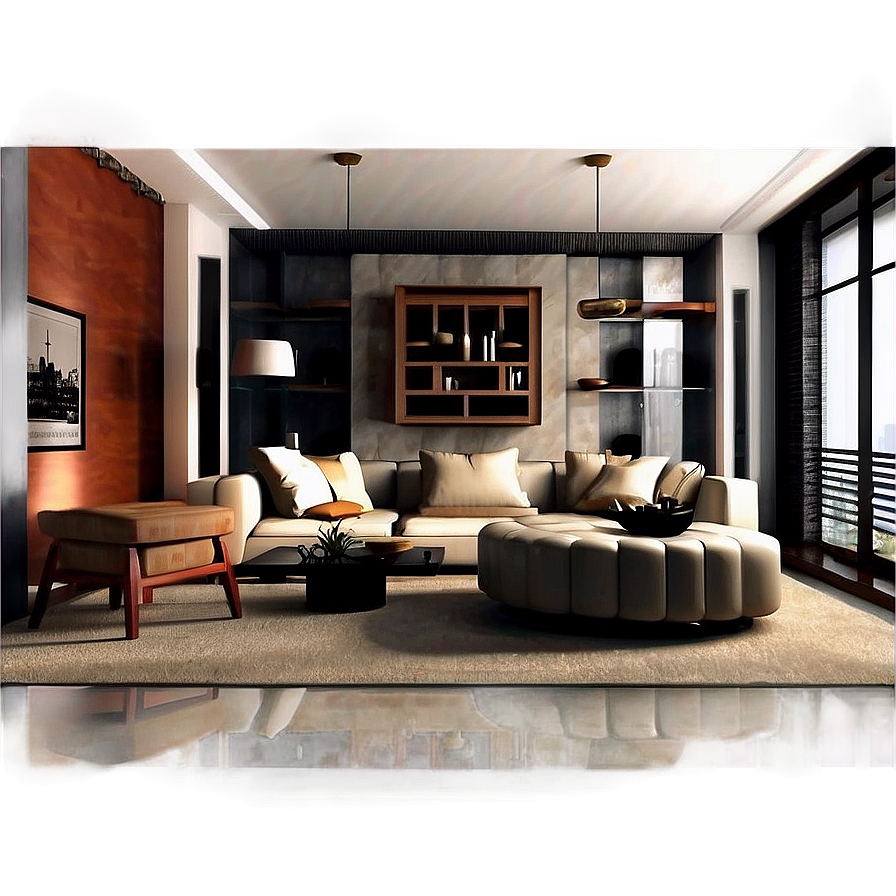 Urban Living Room Atmosphere Png Gtf PNG Image