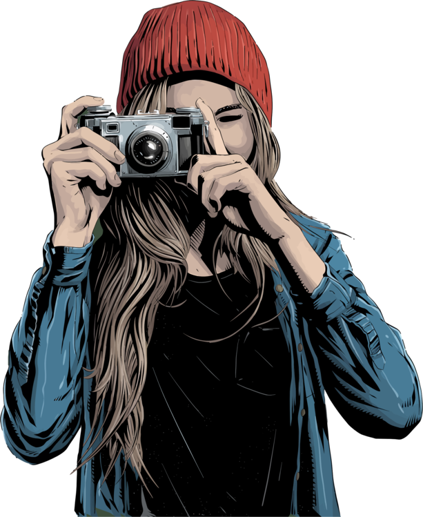 Urban Photographerin Action PNG Image