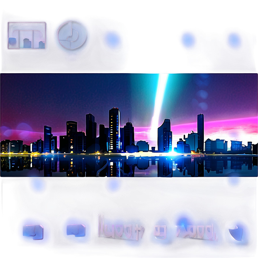 Urban Techno Nightscape Png Xjy41 PNG Image