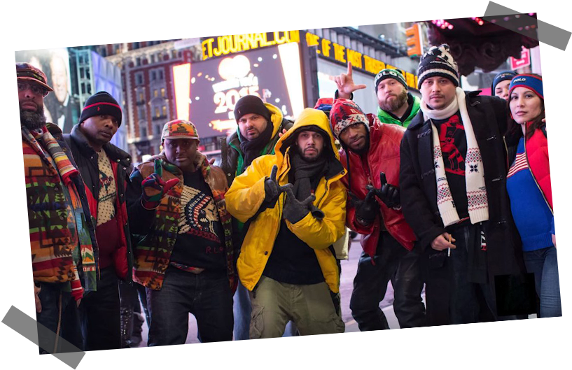 Urban Winter Fashion Groupin Times Square PNG Image