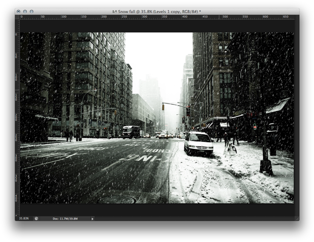 Urban Winter Snowfall Scene PNG Image