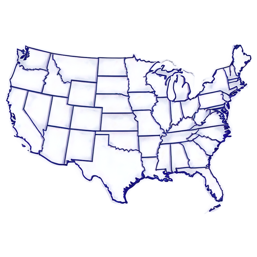 Us Map Outline For Historical Study Png Vvo78 PNG Image