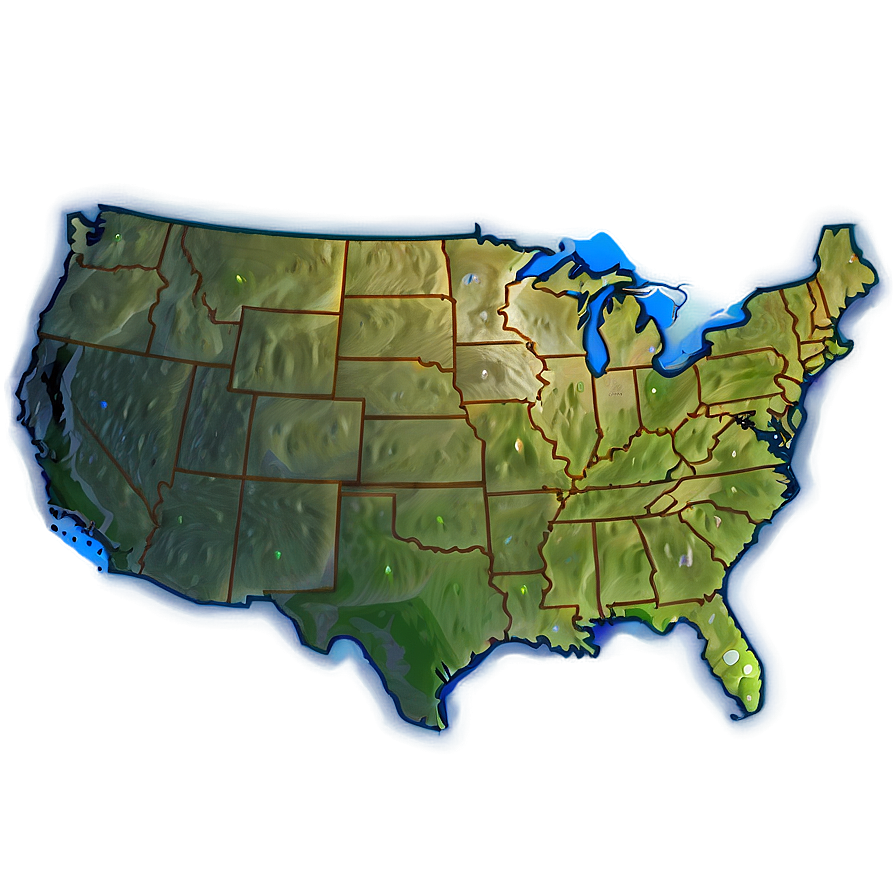 Usa Geographic Outline Png Fcu22 PNG Image