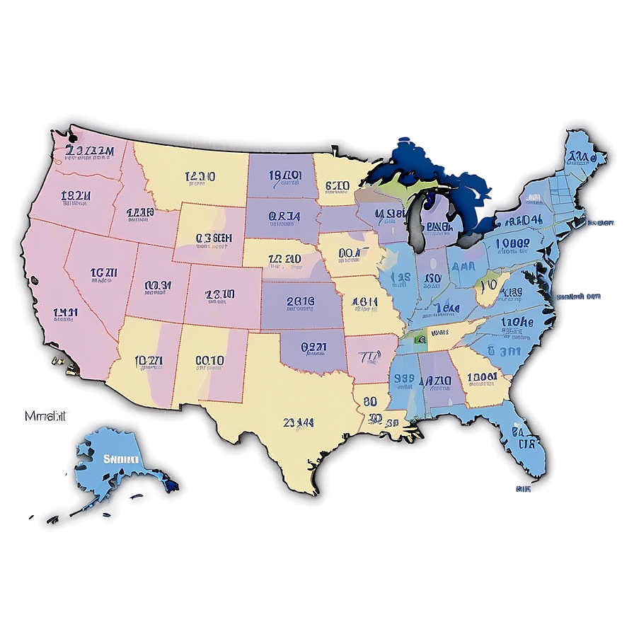 Usa Map With Area Codes Png 05252024 PNG Image