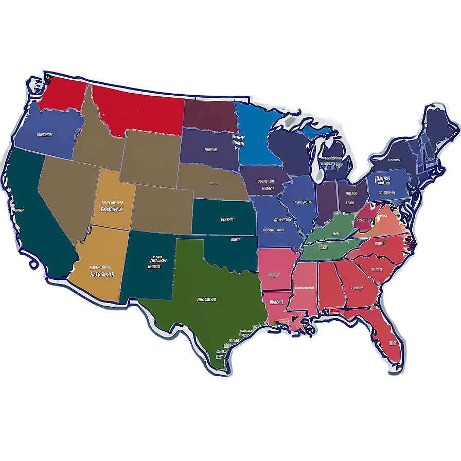 Usa Outline With States Png Slk26 PNG Image