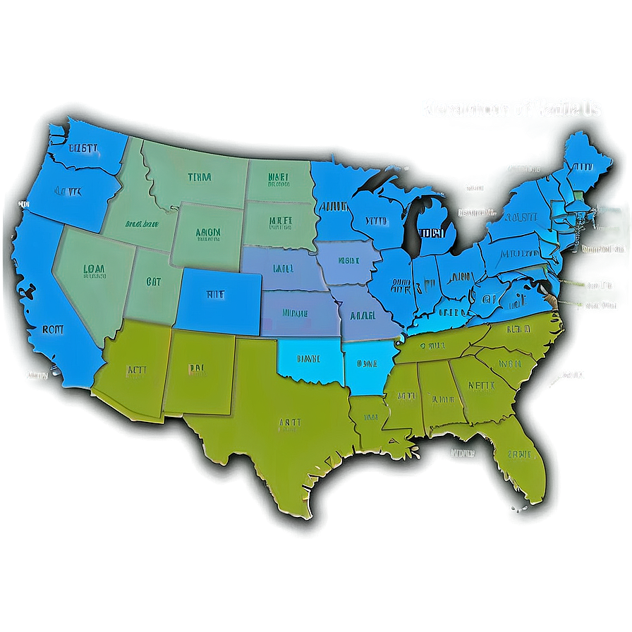 Usa States Detailed Map Png Pru PNG Image