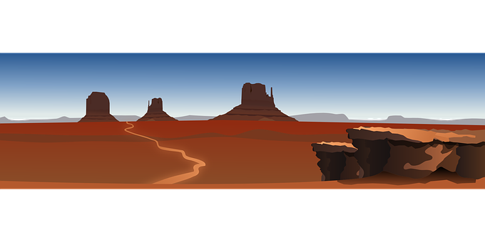 Utah Monument Valley Vector Illustration PNG Image