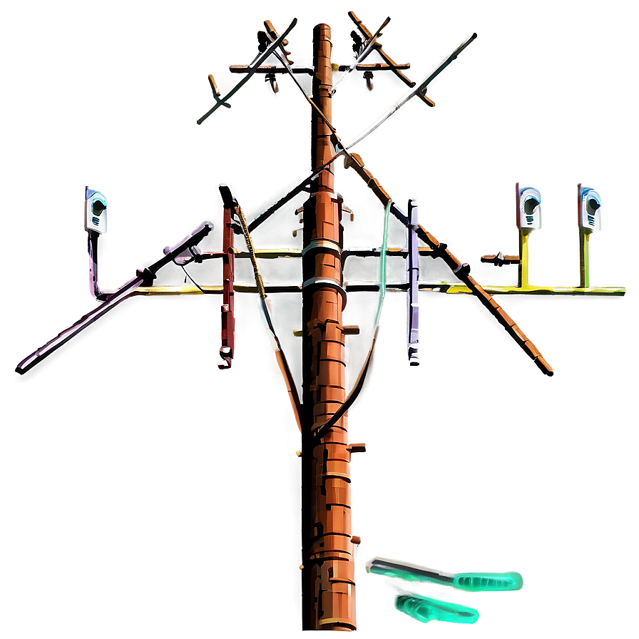 Utility Pole With Antenna Png Iss38 PNG Image