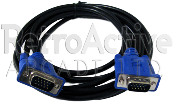 V G A Cable Black Blue Connectors PNG Image