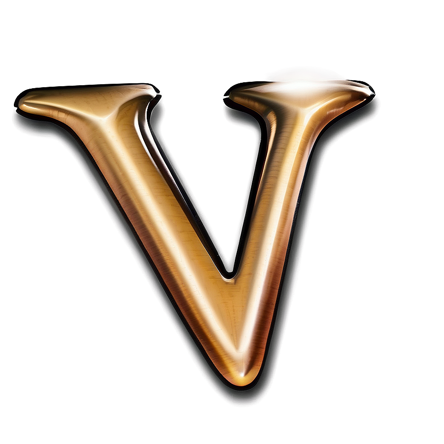 V Letter Calligraphy Png Kge PNG Image