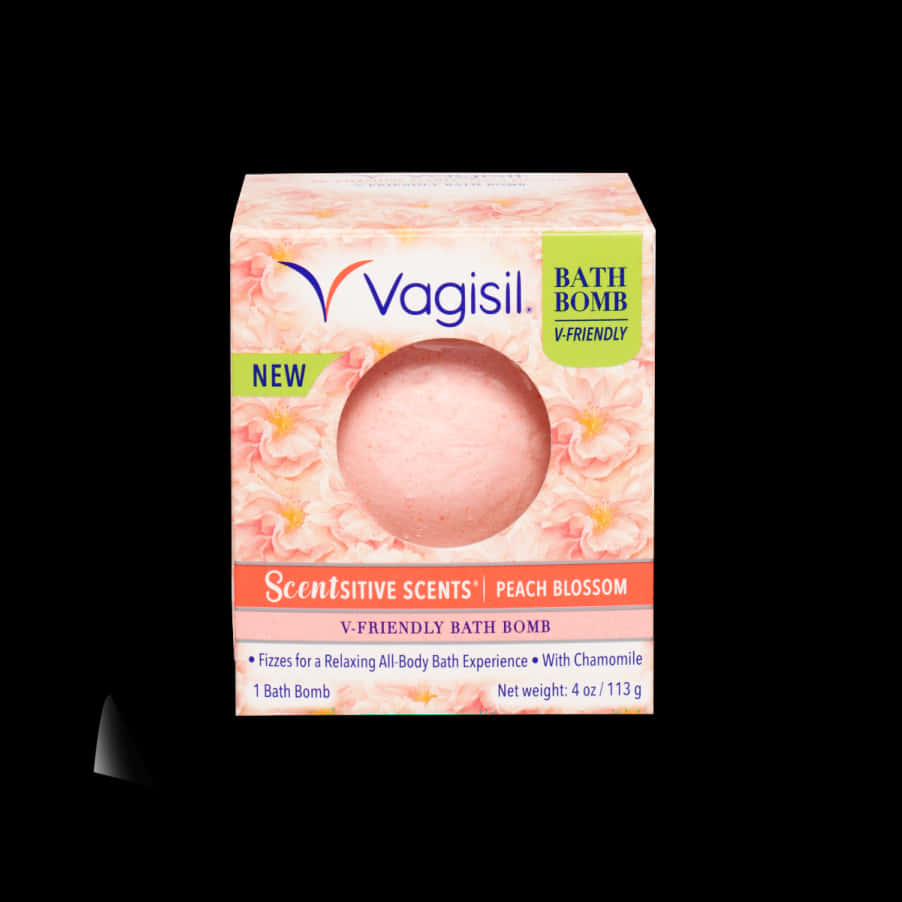 Vagisil Peach Blossom Bath Bomb Product PNG Image