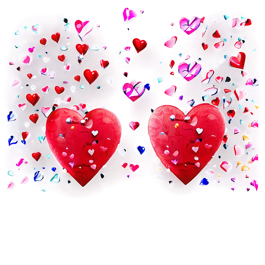 Valentine Heart Confetti Png 06262024 PNG Image