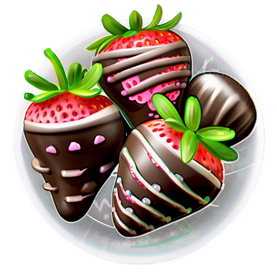 Valentine's Day Chocolate Strawberries Png Ktu57 PNG Image