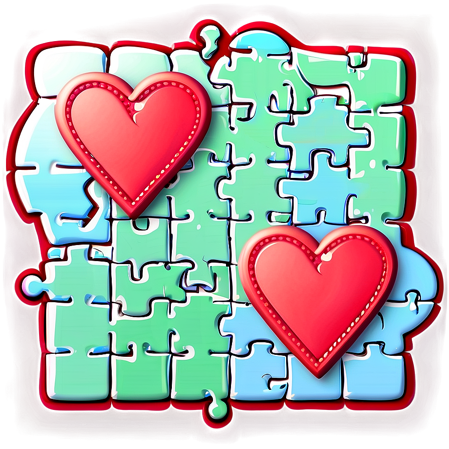 Valentine's Day Heart Puzzle Png Kxj PNG Image