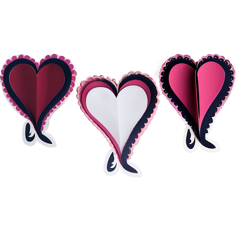 Valentine's Day Paper Cut Out Hearts Png Unt70 PNG Image