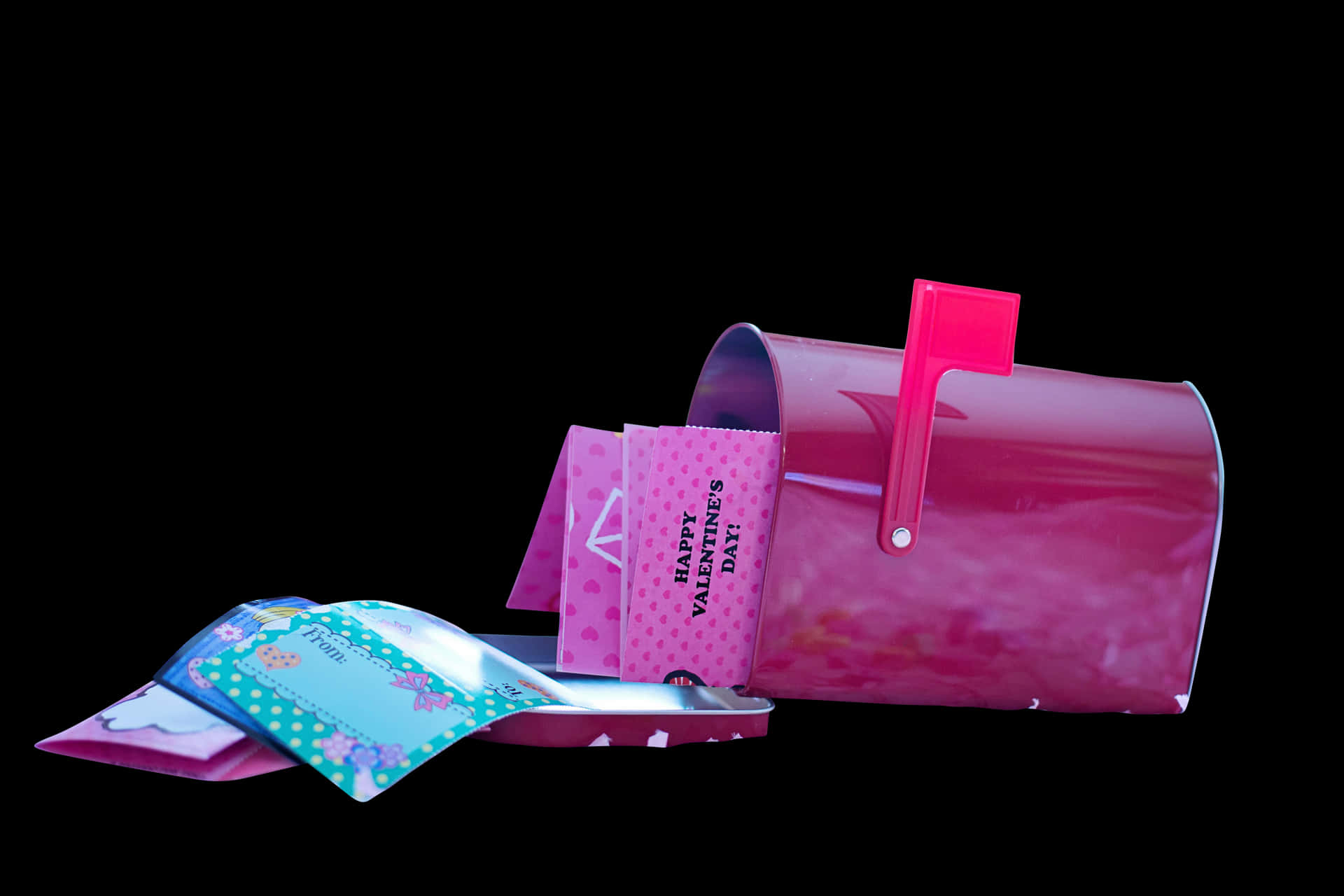 Valentines Day Mailboxwith Cards PNG Image