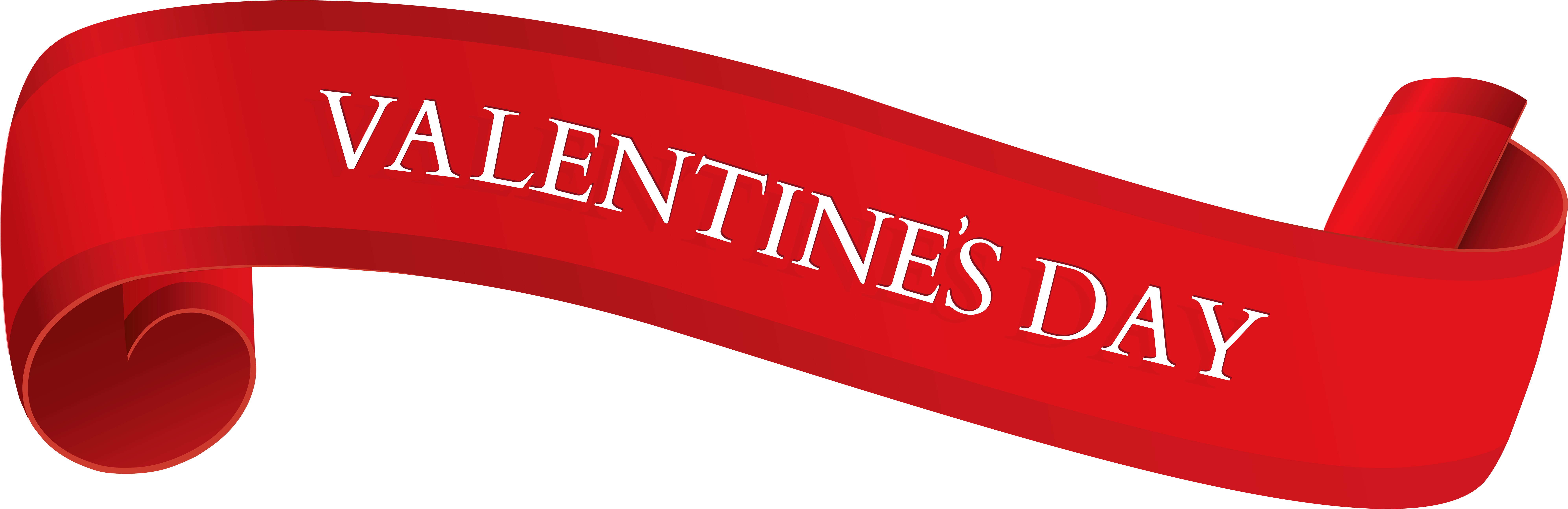 Valentines Day Red Banner PNG Image