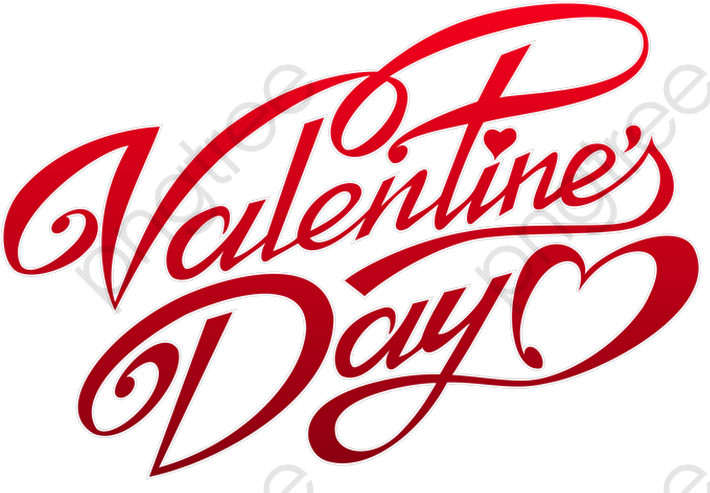 Valentines Day Script Text Design PNG Image