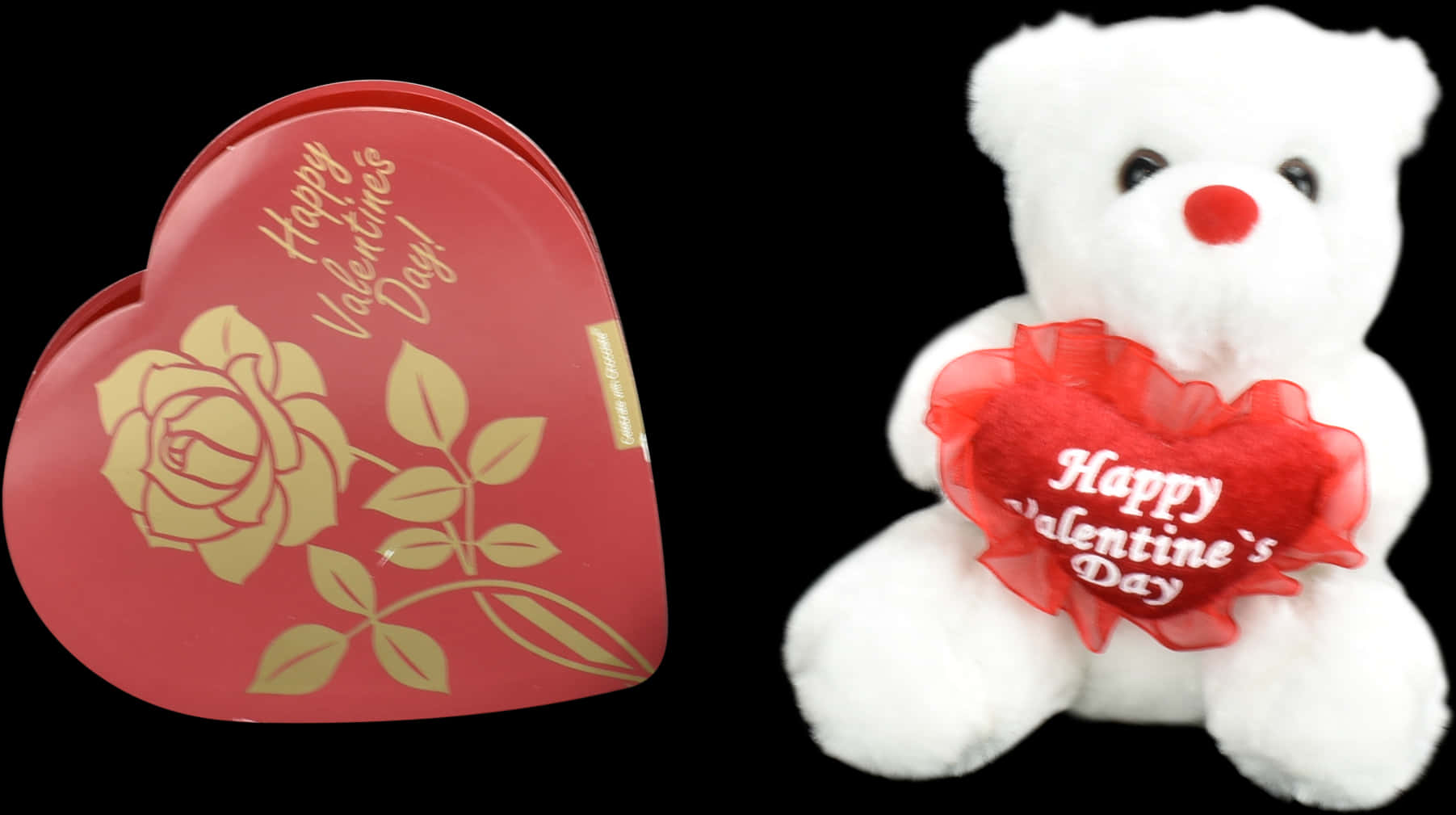 Valentines Day Teddy Bearand Chocolate Box PNG Image