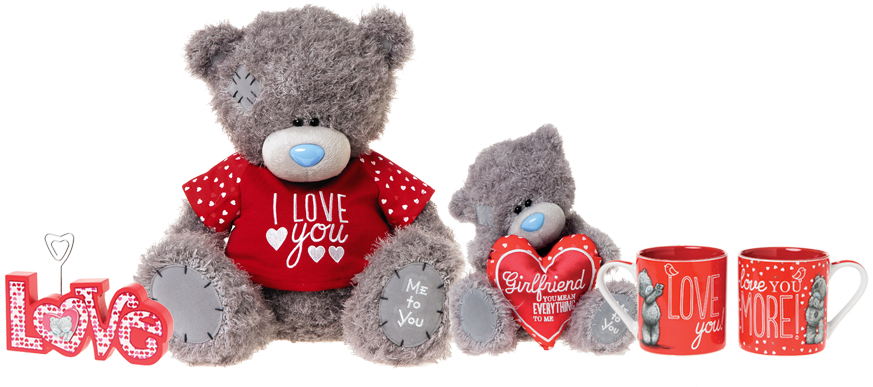 Valentines Day Teddy Bearsand Mugs PNG Image