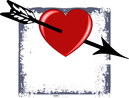 Valentines Heart Arrow PNG Image