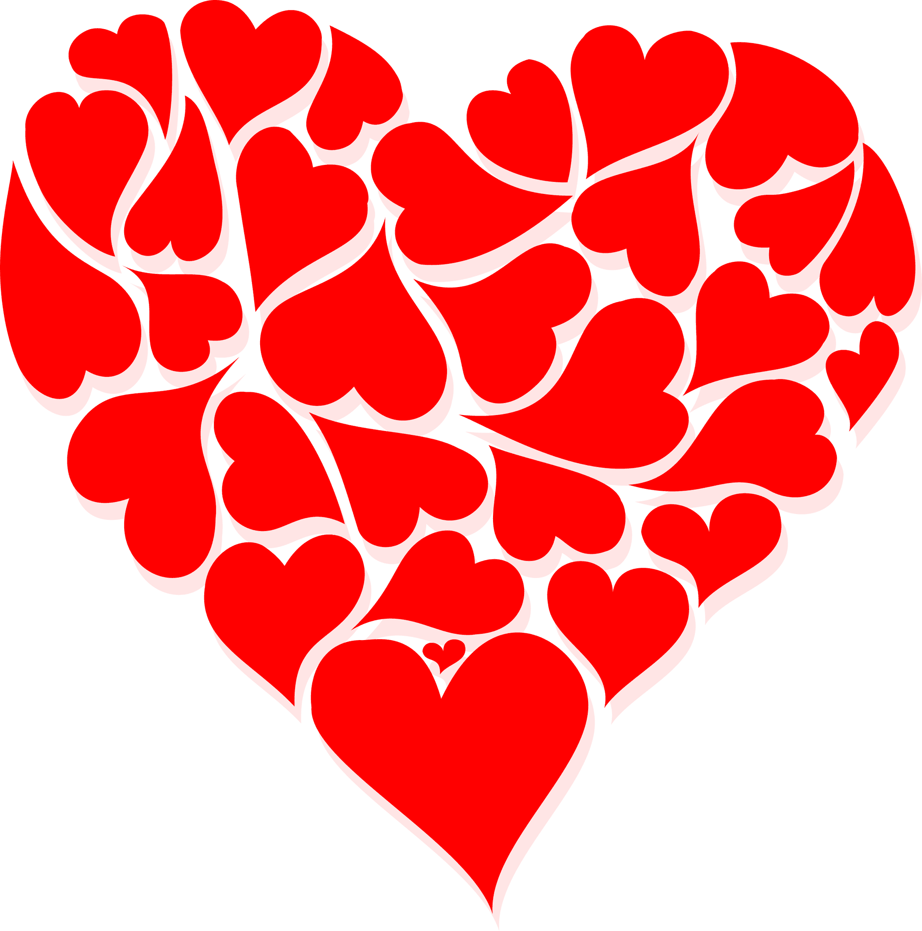 Valentines Heart Collage Graphic PNG Image