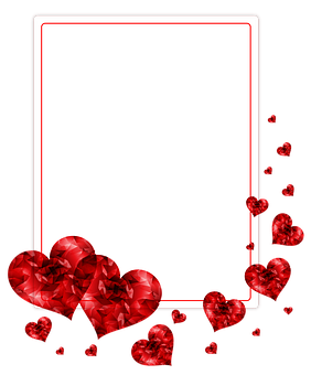 Valentines Hearts Postcard Template PNG Image