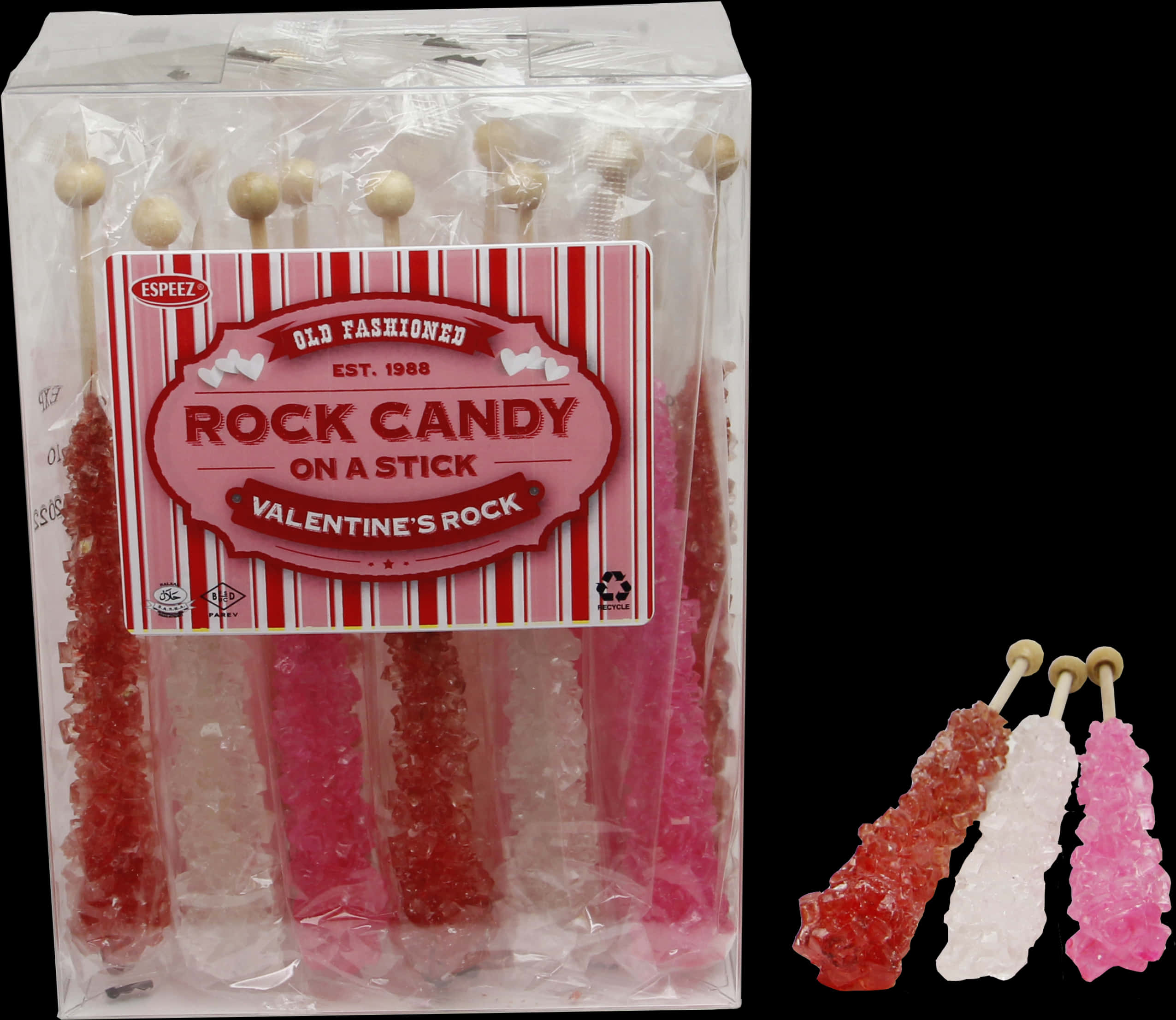 Valentines Rock Candy Sticks PNG Image