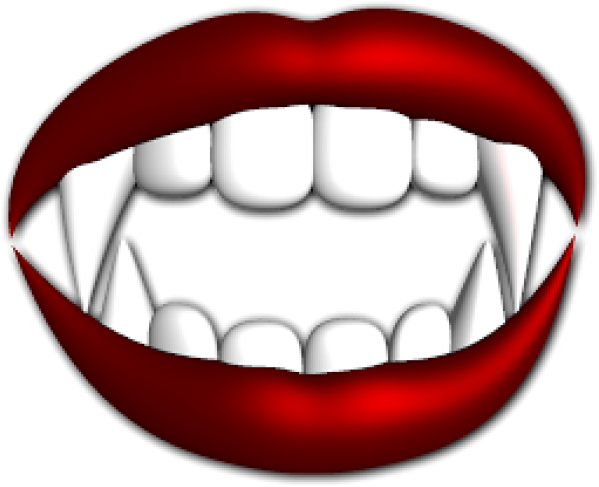 Vampire Fangs Red Lips PNG Image