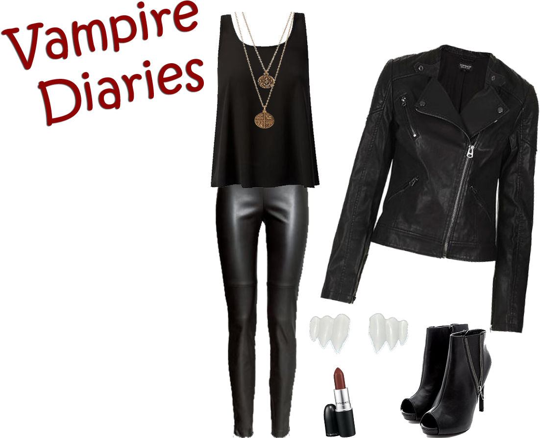 Vampire Inspired Outfit Collection PNG Image