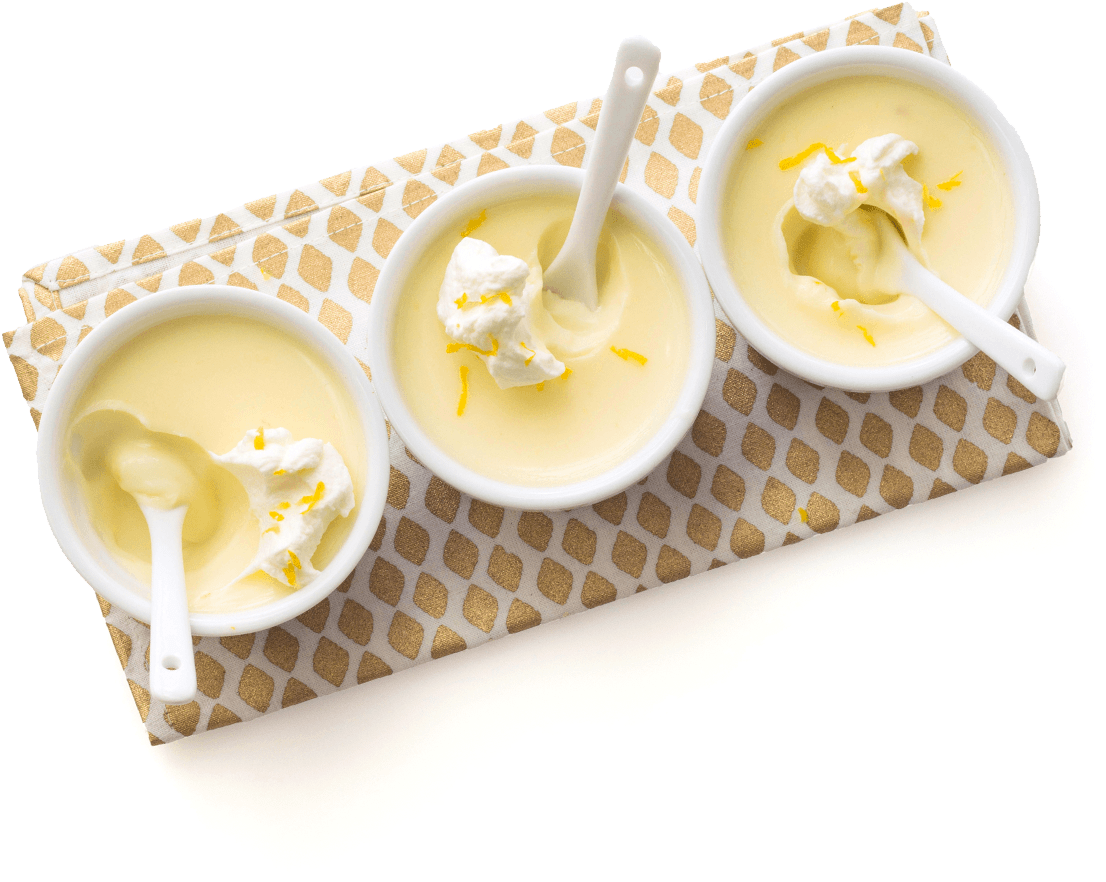 Vanilla Custard Dessert Three Cups PNG Image