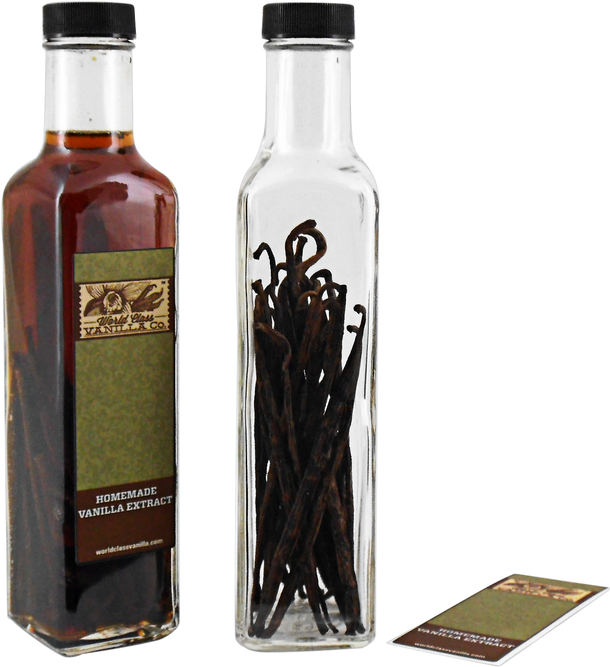 Vanilla Extractand Beans Bottles PNG Image